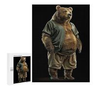 Rompecabezas para Adolescentes 500 PCS Grizzly Bear Fat Rompecabezas para Adultos Juguetes Antiestrés Arte De Pared Interacción Entre Padres E Hijos 500 PCS
