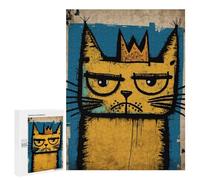 Rompecabezas para Adolescentes 500 PCS Grumpy Abstract Cat Rompecabezas Juegos Relajantes Decoración Perfecta Cumpleaños Y Navidad 500 PCS