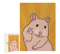 Rompecabezas para Adolescentes 500 PCS Hamster Meme Pop Art Rompecabezas para Adultos Juego De Ingenio Decoración del Hogar Regalos para Reducir El Estrés 500 PCS