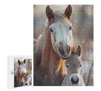 Rompecabezas para Adolescentes 500 PCS Horse Animal Family Rompecabezas para Adultos Juguetes Antiestrés para La Diversión Familiar Interacción Entre Padres E Hijos 500 PCS