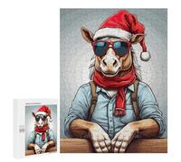 Rompecabezas para Adolescentes 500 PCS Horse Christmas Rompecabezas para Adultos Juego Familiar Decoración Desafiante De Completar 500 PCS
