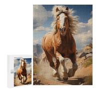 Rompecabezas para Adolescentes 500 PCS Horse Elegant Run Rompecabezas para Adultos Juguetes Antiestrés para La Diversión Familiar Interacción Entre Padres E Hijos 500 PCS