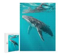 Rompecabezas para Adolescentes 500 PCS Humpback Whale Underwater Rompecabezas Juguetes Antiestrés Corte De Precisión Interacción Entre Padres E Hijos 500 PCS