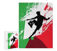 Rompecabezas para Adolescentes 500 PCS Italy Soccer Player Silhouette Rompecabezas para Adultos Juguetes Antiestrés para La Diversión Familiar Interacción Entre Padres E Hijos 500 PCS
