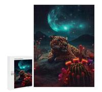 Rompecabezas para Adolescentes 500 PCS Jaguar in A Fantasy Desert Night Rompecabezas para Adultos Juegos Relajantes Desafío Difícil Desafío Educativo 500 PCS