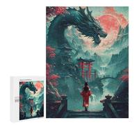 Rompecabezas para Adolescentes 500 PCS Japan Dragon Geisha Rompecabezas para Adultos Juguetes Antiestrés para La Diversión Familiar Interacción Entre Padres E Hijos 500 PCS