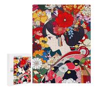 Rompecabezas para Adolescentes 500 PCS Japan Kawaii Girl Flower Rompecabezas para Adultos Juguetes Antiestrés para La Diversión Familiar Interacción Entre Padres E Hijos 500 PCS