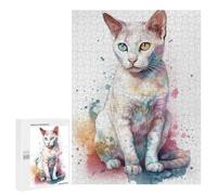 Rompecabezas para Adolescentes 500 PCS Japanese Bobtail Cat Rompecabezas para Adultos Juguetes Antiestrés Que Mejoran La Memoria Difíciles Y Desafiantes 500 PCS