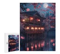 Rompecabezas para Adolescentes 500 PCS Japanese Lanterns Night Scene Rompecabezas para Adolescentes Mejora La Memoria Desafiante De Completar Juego Desafiante Juguetes 500 PCS