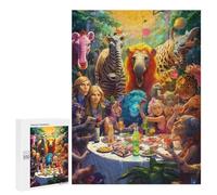 Rompecabezas para Adolescentes 500 PCS Jungle Dinner Party Rompecabezas para Adultos Juego Práctico Que Mejora La Memoria Actividades Divertidas En Casa 500 PCS