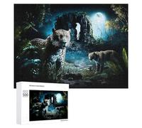 Rompecabezas para Adolescentes 500 PCS Jungle Moonlit Stroll Rompecabezas para Adultos Juego Práctico Que Mejora La Memoria Actividades Divertidas En Casa 500 PCS