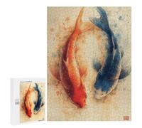 Rompecabezas para Adolescentes 500 PCS Koi Fish Art Print -2 Rompecabezas para Adolescentes Juego Familiar Decoración De Pared Interacción Entre Padres E Hijos 500 PCS