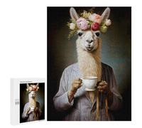 Rompecabezas para Adolescentes 500 PCS Lady Llama Coffee Rompecabezas para Adultos Juego De Ingenio Decoración del Hogar Regalos para Reducir El Estrés 500 PCS