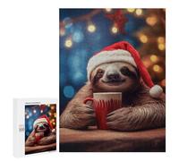 Rompecabezas para Adolescentes 500 PCS Lazy Sloth Hot Chocolate Rompecabezas para Adultos Juego De Ingenio Decoración del Hogar Regalos para Reducir El Estrés 500 PCS