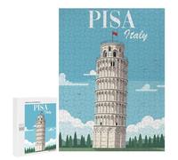 Rompecabezas para Adolescentes 500 PCS Leaning Tower of Pisa Rompecabezas para Adultos Juegos Relajantes Decoración Actividades Divertidas En Casa 500 PCS