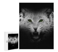 Rompecabezas para Adolescentes 500 PCS Leopard Cheetah Fractal Rompecabezas para Adultos Juegos Relajantes Pero Divertidos Y Humorísticos 500 PCS