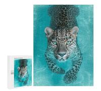 Rompecabezas para Adolescentes 500 PCS Leopard Swimming in Water-3 Rompecabezas Juegos Relajantes Decoración Perfecta Cumpleaños Y Navidad 500 PCS