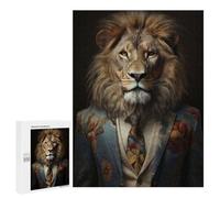 Rompecabezas para Adolescentes 500 PCS Lion in Boho Suit Rompecabezas para Adultos Juegos Relajantes Pero Divertidos Y Humorísticos 500 PCS