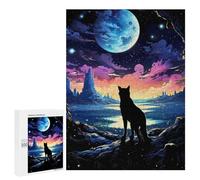 Rompecabezas para Adolescentes 500 PCS Lone Wolf Fantasy Sunset Rompecabezas para Adolescentes Juguetes Antiestrés Mejora La Memoria 500 PCS