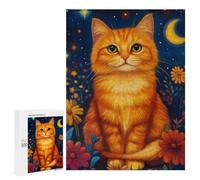 Rompecabezas para Adolescentes 500 PCS Magical Night Garden Cat -3 Rompecabezas para Adultos Juego De Ingenio Alivia El Estrés Regalos Y Actividades Únicas para Cumpleaños 500 PCS