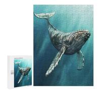 Rompecabezas para Adolescentes 500 PCS Majestic Humpback Whale Rompecabezas para Adultos Juego Práctico Decoración De Pared Cumpleaños Y Navidad 500 PCS