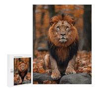Rompecabezas para Adolescentes 500 PCS Majestic Lion Portrait in Autumn Setting Rompecabezas Juguetes Antiestrés Decoración del Hogar Cumpleaños Y Navidad 500 PCS