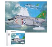 Rompecabezas para Adolescentes 500 PCS Mcdonnell Douglas F4 Phan Rompecabezas para Adultos Juego De Ingenio Ensamblaje De Patrones Interacción Entre Padres E Hijos 500 PCS
