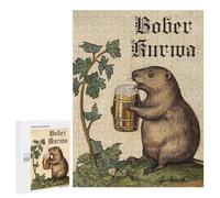 Rompecabezas para Adolescentes 500 PCS Medieval Bober Kurwa Beer Rompecabezas para Adultos Juguetes Antiestrés Arte De Pared Interacción Entre Padres E Hijos 500 PCS