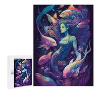 Rompecabezas para Adolescentes 500 PCS Mermaid Abstract Rompecabezas para Adultos Juguetes Antiestrés para La Diversión Familiar Interacción Entre Padres E Hijos 500 PCS
