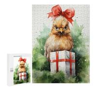 Rompecabezas para Adolescentes 500 PCS Merry Tiny Chicken Xmas Rompecabezas para Adultos Juguetes Antiestrés para La Diversión Familiar Interacción Entre Padres E Hijos 500 PCS