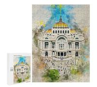 Rompecabezas para Adolescentes 500 PCS Mexico City Watercolor Rompecabezas para Adultos Juego Familiar Decoración Desafiante De Completar 500 PCS