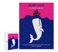 Rompecabezas para Adolescentes 500 PCS Moby Dick Minimalist Book Cover Rompecabezas para Adolescentes Juegos Relajantes Regalos para Mujeres Actividades Divertidas En Casa 500 PCS