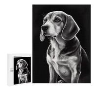 Rompecabezas para Adolescentes 500 PCS Monochrome Beagle Portrait Rompecabezas para Adultos Juego De Ingenio Decoración del Hogar Regalos para Reducir El Estrés 500 PCS