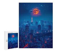 Rompecabezas para Adolescentes 500 PCS Moonlit Metropolis Rompecabezas para Adultos Juego Familiar Decoración Desafiante De Completar 500 PCS
