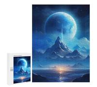 Rompecabezas para Adolescentes 500 PCS Mountains and Moon Rompecabezas para Adultos Juegos Relajantes Pero Divertidos Y Humorísticos 500 PCS
