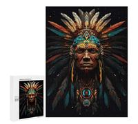 Rompecabezas para Adolescentes 500 PCS Native American Headdress Artwork -1 Rompecabezas para Adultos Juego De Ingenio Decoración del Hogar Actividades Divertidas En Casa 500 PCS