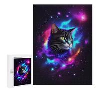 Rompecabezas para Adolescentes 500 PCS Nebula Galaxy Cat Rompecabezas para Adultos Juguetes DIY Arte De Pared Oferta como Regalos para Toda La Familia 500 PCS