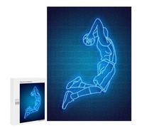 Rompecabezas para Adolescentes 500 PCS Neon Basketball Jump Rompecabezas para Adultos Juegos Relajantes Decoración Perfecta Regalos De Cumpleaños Y Únicos 500 PCS