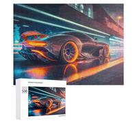 Rompecabezas para Adolescentes 500 PCS Neon Future Racing Car -4 Rompecabezas para Adultos Juguetes De Bricolaje Desafío Difícil Cumpleaños 500 PCS