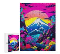 Rompecabezas para Adolescentes 500 PCS Neon Japanese Nature Art Rompecabezas Juguetes Antiestrés Corte De Precisión Interacción Entre Padres E Hijos 500 PCS