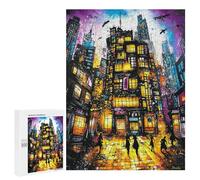 Rompecabezas para Adolescentes 500 PCS Neon Metropolis - Surreal Urban Nightscape Rompecabezas para Adultos Juego Práctico Carrera De Velocidad Manual Desafío Educativo 500 PCS