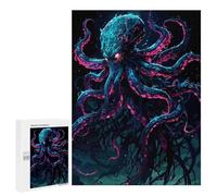 Rompecabezas para Adolescentes 500 PCS Neon Octopus Fantasy Creature Illustration Rompecabezas Juguetes Antiestrés Corte De Precisión Interacción Entre Padres E Hijos 500 PCS