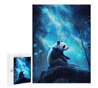 Rompecabezas para Adolescentes 500 PCS Neon Panda Nebulae Rompecabezas para Adolescentes Juguetes Antiestrés Mejora La Memoria 500 PCS