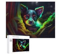 Rompecabezas para Adolescentes 500 PCS Neon Pup in Fantasy Land Rompecabezas para Adultos Juego De Ingenio Decoración del Hogar Actividades Divertidas En Casa 500 PCS