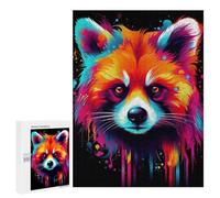 Rompecabezas para Adolescentes 500 PCS Neon Red Panda Rompecabezas para Adultos Juegos Relajantes Pero Divertidos Y Humorísticos 500 PCS