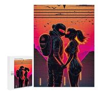 Rompecabezas para Adolescentes 500 PCS Neon Romance Sunset Rompecabezas para Adultos Juguetes De Bricolaje Desafío Difícil Cumpleaños 500 PCS