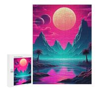 Rompecabezas para Adolescentes 500 PCS Neon Synthwave Brilliance Rompecabezas para Adultos Juegos Relajantes Decoración Perfecta Regalos De Cumpleaños Y Únicos 500 PCS