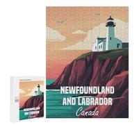 Rompecabezas para Adolescentes 500 PCS Newfoundland & Labrador Lighthouse Rompecabezas para Adultos Juegos Relajantes Decoración Actividades Divertidas En Casa 500 PCS
