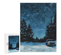 Rompecabezas para Adolescentes 500 PCS Night Drive in The Woods Rompecabezas para Adultos Juegos Relajantes Decoración Perfecta Regalos De Cumpleaños Y Únicos 500 PCS