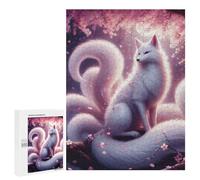Rompecabezas para Adolescentes 500 PCS Ninetail White Kitsune Rompecabezas para Adultos Juego De Ingenio Decoración del Hogar Regalos para Reducir El Estrés 500 PCS